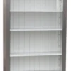 Casa Padrino Landhausstil Bücherschrank aus massivem Kiefernholz in Grau / Weiß - 109 x 39 x H. 210 cm