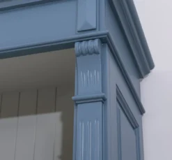 Casa Padrino Landhaus Stil Bücherschrank mit Leiter Stahlblau / Grau
