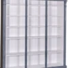 Casa Padrino Landhausstil Bücherschrank Antik Blau / Weiß 180 x 39 x H. 197 cm - Massivholz Schrank - Regalschrank - Wohnzimmerschrank - Landhausstil Möbel