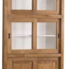 Casa Padrino Landhausstil Bücherschrank Braun / Weiß 110 x 40 x H. 210 cm - Wohnzimmerschrank mit 6 Schiebetüren
