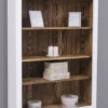 Casa Padrino Landhausstil Bücherschrank Weiß / Braun 109 x 39 x H. 210 cm - Massivholz Schrank - Regalschrank - Wohnzimmerschrank - Büroschrank - Landhausstil Möbel