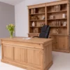 Casa Padrino Landhausstil Büro Möbel Set Naturfarben - 1 Landhausstil Massivholz Schreibtisch & 1 Landhausstil Massivholz Regalschrank - Landhausstil Massivholz Büro Möbel