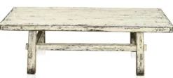 Casa Padrino Landhausstil Couchtisch Antik Stil Weiß 140 x 54 x H. 43 cm - Massives Kiefernholz Wohnzimmertisch