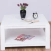 Casa Padrino Landhausstil Couchtisch Weiß 90 x 90 x H. 45 cm - Massivholz Wohnzimmertisch - Möbel im Landhausstil