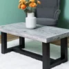Casa Padrino Landhausstil Couchtisch Grau / Schwarz 120 x 60 x H. 45 cm - Massivholz Wohnzimmertisch - Wohnzimmermöbel im Landhausstil