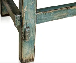 Casa Padrino Landhausstil Couchtisch aus Kiefernholz im Antik Stil Blau 140 x 54 x H. 43 cm