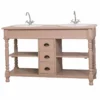 Casa Padrino Landhausstil Doppel Waschtisch mit 2 Waschbecken Hellbraun 150 cm