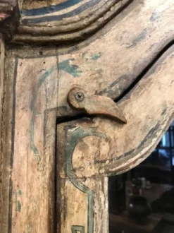 Casa Padrino Landhausstil Eckschrank Vintage Handbemalt 95 x 65 x H. 200 cm - Massivholz Schrank mit 2 Türen - Küchenschrank - Landhausstil Möbel Schrank Ecke