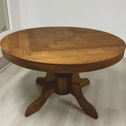 Casa Padrino Landhausstil Eichenholz Esstisch Braun Ø 130 cm - Esszimmer Möbel