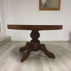 Casa Padrino Landhausstil Eichenholz Esstisch Braun Ø 130 cm - Esszimmer Möbel
