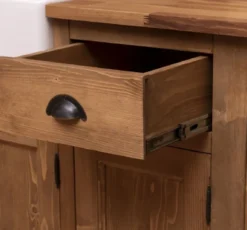 Casa Padrino Landhausstil Einbauküche Braun 343 x 65 x H. 90 cm - Massivholz Küchenzeile - Esszimmer Möbel im Landhausstil
