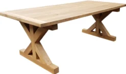 Casa Padrino Landhausstil Eichenholz Esstisch Naturfarben - Verschiedene Größen - Massivholz Küchentisch - Rustikale Esszimmer Möbel