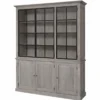 Casa Padrino Landhausstil Eichenholz Schrank Grau / Schwarz 186 x 50 x H. 230 cm
