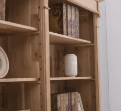 Casa Padrino Landhausstil Eichenholz Schrank Naturfarben 223 x 51 x H. 228 cm - Landhausstil Massivholz Möbel