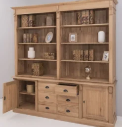 Casa Padrino Landhausstil Eichenholz Schrank Naturfarben 223 x 51 x H. 228 cm - Landhausstil Massivholz Möbel