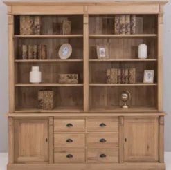 Casa Padrino Landhausstil Eichenholz Schrank Naturfarben 223 x 51 x H. 228 cm - Landhausstil Massivholz Möbel