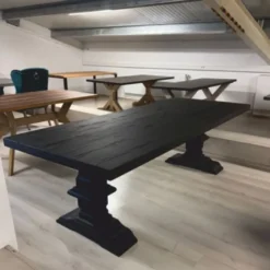 Casa Padrino Landhausstil Esstisch Schwarz 240 cm - Rustikale Esszimmer Möbel