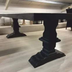 Casa Padrino Landhausstil Esstisch Schwarz 240 cm - Rustikale Esszimmer Möbel