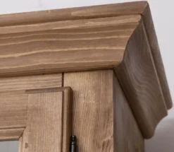 Casa Padrino Landhausstil Esszimmerschrank Naturfarben / Weiß 230 x 45 x H. 200 cm - Massivholz Küchenschrank - Esszimmer Möbel im Landhausstil - Landhausstil Esszimmer Einrichtung
