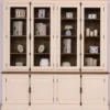 Casa Padrino Landhausstil Esszimmerschrank Creme / Braun 223 x 50 x H. 228 cm - Massivholz Küchenschrank - Esszimmer Möbel im Landhausstil - Landhausstil Esszimmer Einrichtung