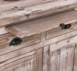 Casa Padrino Landhausstil Esszimmerschrank Braun / Weiß 180 x 50 x H. 197 cm - Massivholz Küchenschrank - Esszimmermöbel im Landhausstil - Landhausstil Esszimmer Einrichtung
