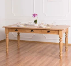 Casa Padrino Landhausstil Esstisch Naturfarbe 180 x 90 x H. 78 cm - Landhausstil Esszimmermöbel