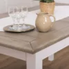 Casa Padrino Landhausstil Esstisch Braun / Weiß 160-200 x 90 x H. 78 cm - Massivholz Küchentisch mit ausziehbarer Eichenholz Tischplatte