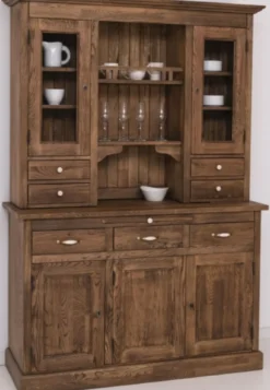 Casa Padrino Landhausstil Esszimmerschrank Dunkelbraun 137 x 50 x H. 197 cm - Massivholz Küchenschrank - Esszimmer Möbel im Landhausstil - Landhausstil Esszimmer Einrichtung