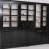 Casa Padrino Landhausstil Esszimmerschrank Schwarz / Weiß 280 x 55 x H. 225 cm - Massivholz Küchenschrank - Esszimmer Möbel im Landhausstil - Landhausstil Esszimmer Einrichtung