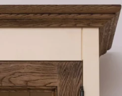 Casa Padrino Landhausstil Esszimmerschrank Creme / Dunkelbraun 137 x 50 x H. 197 cm - Massivholz Küchenschrank - Esszimmer Möbel im Landhausstil - Landhausstil Esszimmer Einrichtung