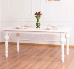 Casa Padrino Landhausstil Esstisch Weiß 180 x 90 x H. 78 cm - Esszimmermöbel im Landhausstil