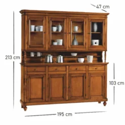 Casa Padrino Landhausstil Esszimmer Schrank Braun 195 x 47 x H. 213 cm - Esszimmer Möbel