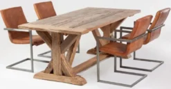 Casa Padrino Landhausstil Esstisch Naturfarben - Verschiedene Größen - Rechteckiger Rustikaler Massivholz Esszimmertisch - Rustikale Esszimmer Möbel - Landhausstil Esszimmer Möbel
