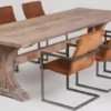 Casa Padrino Landhausstil Esstisch Naturfarben - Verschiedene Größen - Rustikaler Rechteckiger Massivholz Esszimmertisch - Rustikale Esszimmer Möbel - Landhausstil Esszimmer Möbel