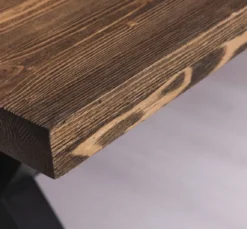 Casa Padrino Landhausstil Esstisch Dunkelbraun / Schwarz 210 x 90 x H. 78 cm - Massivholz Küchentisch - Landhausstil Esszimmer Möbel