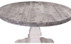 Casa Padrino Landhausstil Esstisch Rund Schwarz / Weiß Ø 130 x H. 78 cm - Massiver Esszimmertisch im edlen Landhaus-Design