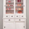 Casa Padrino Landhausstil Esszimmerschrank Hellgrau 142 x 48 x H. 225 cm - Massivholz Küchenschrank - Landhausstil Esszimmer Möbel