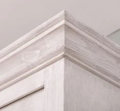 Casa Padrino Landhausstil Esszimmerschrank Hellgrau 142 x 48 x H. 225 cm - Massivholz Küchenschrank - Landhausstil Esszimmer Möbel