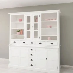 Casa Padrino Landhausstil Esszimmer Schrank Weiß 210 x H. 220 cm - Esszimmer Möbel