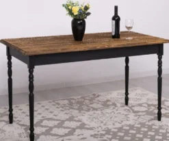 Casa Padrino Landhausstil Esstisch Dunkelbraun / Schwarz 140 x 70 x H. 78 cm - Massivholz Küchentisch - Landhausstil Esszimmer Möbel