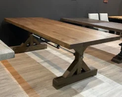 Casa Padrino Landhausstil Esstisch Braun 240 x 100 x H. 77 cm - Rustikaler Massivholz Küchentisch - Rustikale Massivholz Esszimmer Möbel - Landhausstil Esszimmer Möbel
