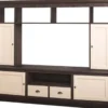Casa Padrino Landhausstil Fernsehschrank Dunkelbraun / Beige 207 x 46 x H. 166 cm - Massivholz TV Schrank - Wohnzimmerschrank - Landhausstil Wohnzimmermöbel