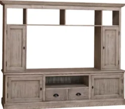 Casa Padrino Landhausstil Fernsehschrank aus massivem Kiefernholz, Naturfarben, 207 x 46 x H. 166 cm