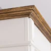 Casa Padrino Landhausstil Garderobenschrank Weiß / Braun 205 x 65 x H. 210 cm - Massivholz Garderobe - Flur Schrank - Garderoben Möbel - Massivholz Möbel - Landhausstil Möbel