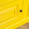 Casa Padrino Landhausstil Garderobe Antik Gelb 180 x 41 x H. 210 cm - Massivholz Garderobenschrank mit Spiegel - Landhausstil Garderobenmöbel