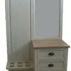 Casa Padrino Landhausstil Garderobe Antik Weiß / Naturfarben 93 x 43 x H. 200 cm mit Spiegel und Schirmständern