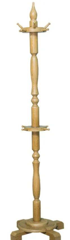 Casa Padrino Landhausstil Garderobenständer Naturfarben 59 x 59 x H. 200 cm - Massivholz Kleiderständer - Landhausstil Garderobenmöbel