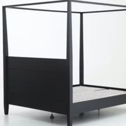 Casa Padrino Landhausstil Himmelbett Schwarz - Verschiedene Größen - Schlafzimmer Möbel