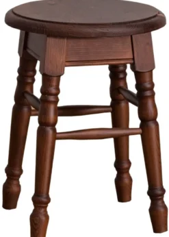 Casa Padrino Landhausstil Hocker Braun 35 x 35 x H. 45 cm - Massivholz Sitzhocker im Landhausstil
