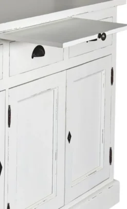 Casa Padrino Landhausstil Küchenschrank Antik Weiß 137 x 50 x H. 197 cm - 2 Teiliger Küchenschrank mit 5 Türen und 7 Schubladen
